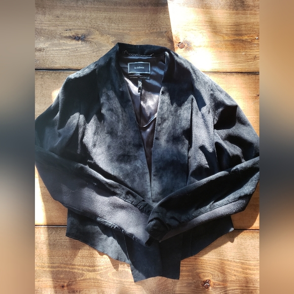 Black Suede Cropped Jacket - Picture 2 of 3